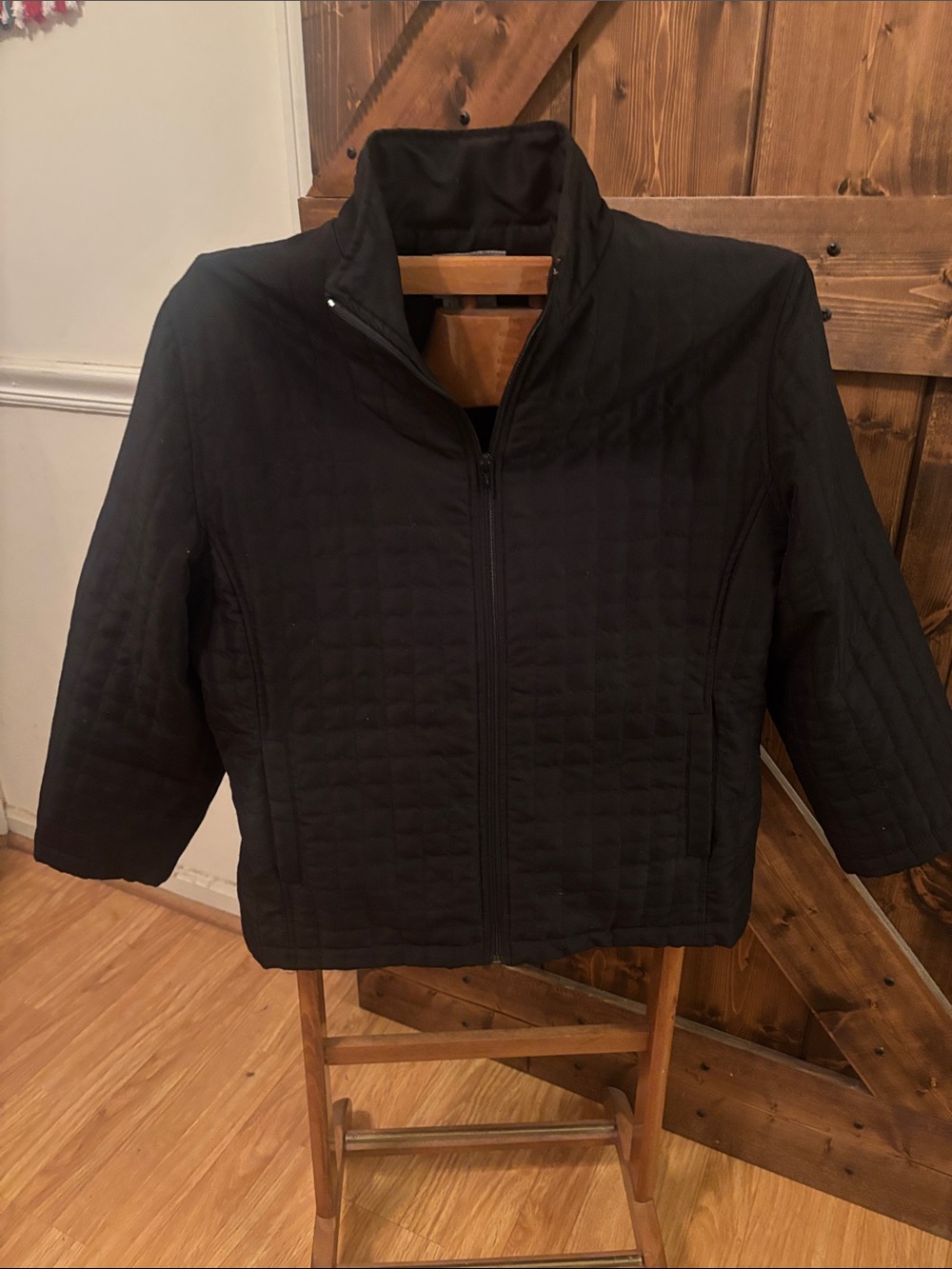 LILLY PULITZER Black Quilted Jacket Size Large